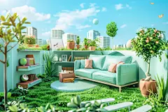 微立体家居电商店铺户外场景