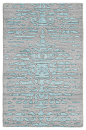 Shangri La Aqua Azul Floor Rug, 24"x36" - Contemporary - Area Rugs - by Rezas Oriental & Modern Rugs