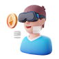 NFT 使用 VR 3D 插图