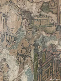 山西古代壁画欣赏（三十八）岩山寺市井图，山西繁峙岩山寺文殊殿壁画,是我国宋金时期较为珍贵的大型佛教寺观壁画之一。壁画内容十分丰富,画艺精湛高超,风格细腻严谨。文殊殿内东西两壁绘画风格虽略有不同,但都体现了精致繁丽的北宋院体画风。岩山寺壁画西壁图像风格主要体现了唐代吴道子人物画传统、北 ​​​​...展开全文c