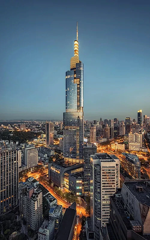 南京之巅——紫峰大厦夜景图片素材-花瓣网