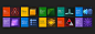 3D abstract Colourful  iconography icons Microsoft octane symbols