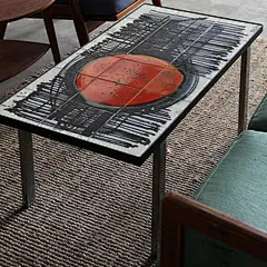 [coznap vintage]北欧中古家具 比利时艺术家手绘瓷砖咖啡桌/茶几