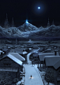 Moon landscapes lanterns night roads wallpaper (#1458345) / Wallbase.cc