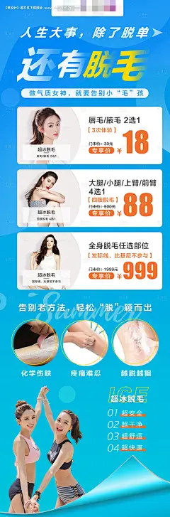 源文件下载【医美脱毛活动长图海报】编号：20220714190701758