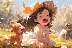 玩耍花园夏令营春游假期孩童郊游插画图片