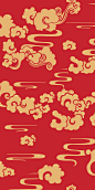 中国风中式古典红色喜庆纹理AI矢量图案 背景包装印刷 (49)