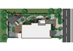 景观设计师小明采集到私家庭院方案平面