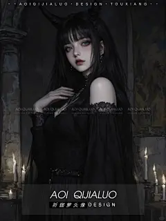 哥特风魔女暗黑系乌鸦少女头像插画_9_Aoi祈鉫萝_来自小红书网页版