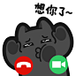 A30【魔鬼猫表情-想你了】#半身 双子 手机 通话 视频 想念 贴脸 IP 动漫 魔性 zombiescat