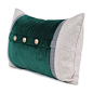 梵廊朵|别墅样板房布艺|家居软装|抱枕靠包|绿色拼接腰枕-淘宝网