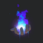 Blue fire on Hand gif