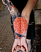 Red Circle tattoo on arms by Jubss Lili Contraseptik