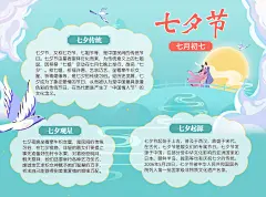 七夕情人节手绘卡通手抄报