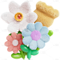 春天春季春日3D材质花朵花束植物组合元素素材
