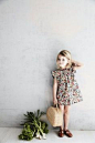Sweet floral dress and darling brown leather shoes. #GirlsStyls #Kids #KidsOutfitInspo