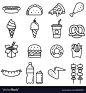 Fast food icons Royalty Free Vector Image - VectorStock