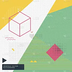 复古风格的背景与抽象的几何图形