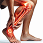 Huge pain in the leg bone joints and hands touched the painful point with red