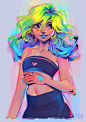 neon girl remake, Lois van Baarle : A remake of an older drawing that I made in 2003! She needed a little upgrade after 18 years.