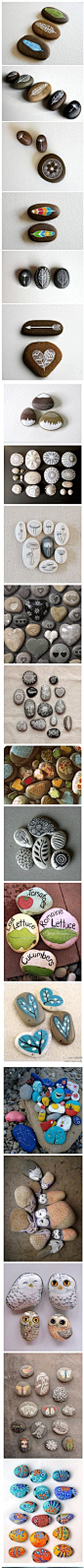 diy鹅卵石画：字鹅卵石上作画，不一样的美