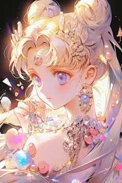 华丽壁纸珠宝珠光宝气 月野兔美少女头像 - 小红书