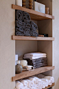 Towel Closet - love the shelves