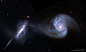 Arp 87: 哈勃望远镜拍摄的合并星系，位于狮子座方向，距离我们约为3亿光年