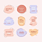 Pastel colors minimal logo collection Fr... | Free Vector #Freepik #freevector #freelogo #freelabel #freedesign #freebadge