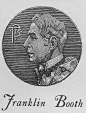 富兰克林·布斯（Franklin Booth，1874-1948）20世纪初的流行杂志插画家，是美国最早的现代ex libris设计师之一，年少时误以为杂志上刊印的版画是钢笔画，因此来用笔墨进行临摹练习，阴差阳错之下具有独特的个人风格插图风格。他的钢笔画中各种灰阶层次很丰富，暗部灰阶可以拉 ( (102)