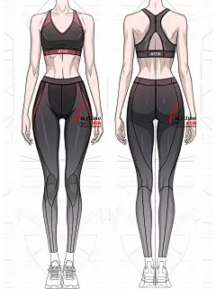 瑜伽服款式图｜AI服装设计 - 小红书