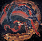 日本江户时代的浮世绘画家葛饰北斋在他80多岁时创作的作品。。