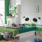 [] 超个性创意的熊猫王子床，属于这个夏天的淡淡的草绿色，你家的小盆友还HOLD的住吗？！……