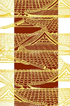 线条山水画  - 源文件下载【酷图网】房屋,线条画,艺术画,建筑,肌理画,