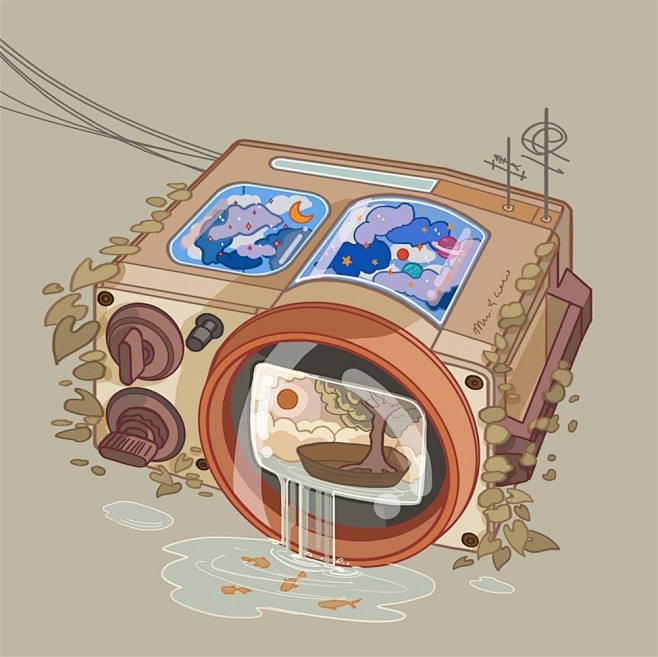 创意无限！12款复古色调景观插图
