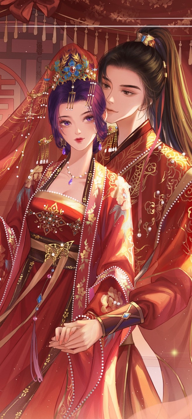 鲁c古风情侣成亲喜服