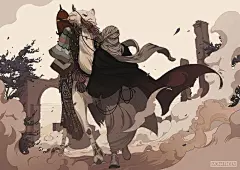 挪威画师Mona Finden奇特日式欧式混搭风格艺术插画作品集