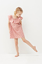 Ruffle Linen Dress-Rose/Flowers-Oeuf LLC