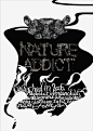 这个名为Nature Addict的时尚服装品牌的海报ファッションブランドのポスター，与2008年由日本设计师AD+D+I大黒大悟操刀完成，用动物形象与虚幻的形体糅合在一起，黑白灰与正负性的巧妙结合，令人赏心悦目。【Hany出品，喜欢分享】