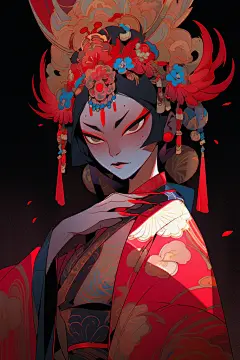 京剧人物插画绘画