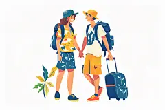 扁平风旅游简约高清插画