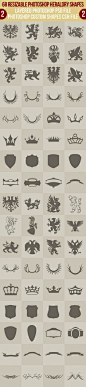 68 Photoshop Heraldry Shapes 2 - Symbols Shapes