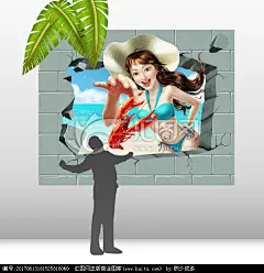 小龙虾 泳装美女 美女 插画 3D立体画 立体画素材 香辣小龙虾 麻辣小龙虾 爆炒小龙虾 小龙虾海报 小龙虾墙画 小龙虾装饰画 小龙虾立体墙 写实小龙虾手绘 积少成多