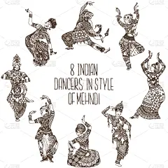 舞蹈,个性,亚洲,华丽的,Mendi,女人,矢量