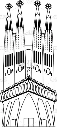 巴塞罗那,分界线,天空塔,分离着色,概念,中世纪时代,建筑业