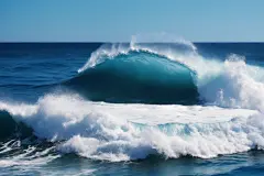 碧海青天波纹海浪大海摄影图片