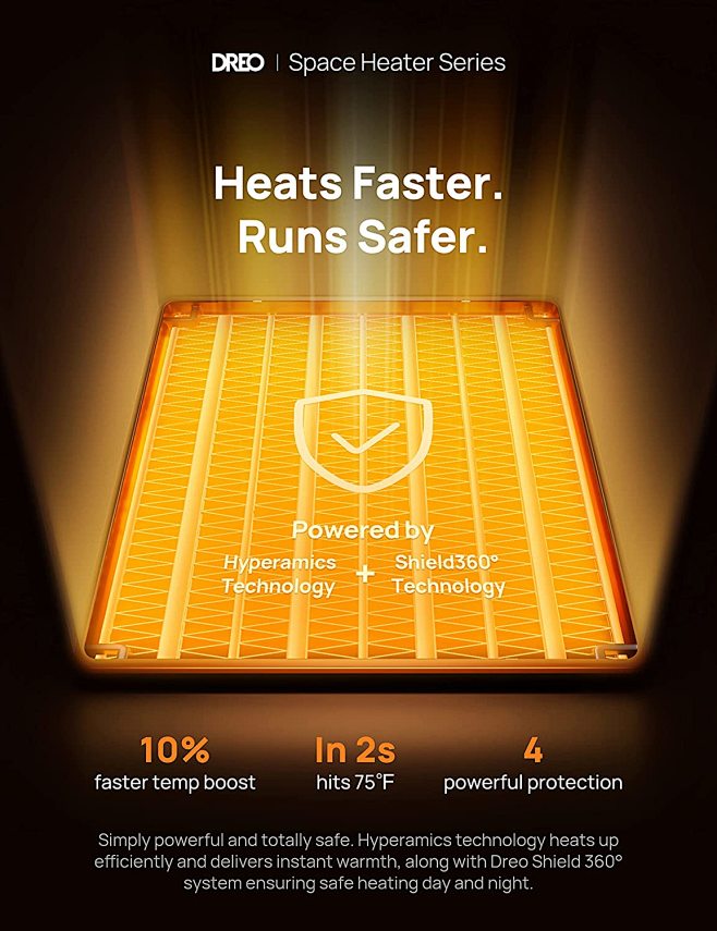 Dreo Space Heaters for Indoor Use, Atom One Portable Heater