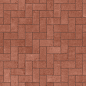 透水砖+红砖+地面石材铺装+地拼花+高清材质贴图