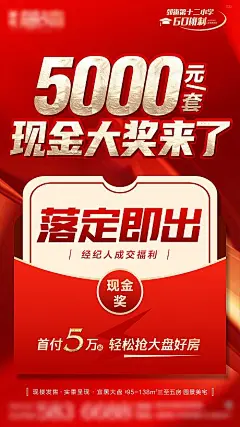 现金奖佣金大字报海报-源文件