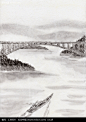 小舟拱桥水墨画图片图片(编号:138800)_书画文字_文化艺术_图片素材